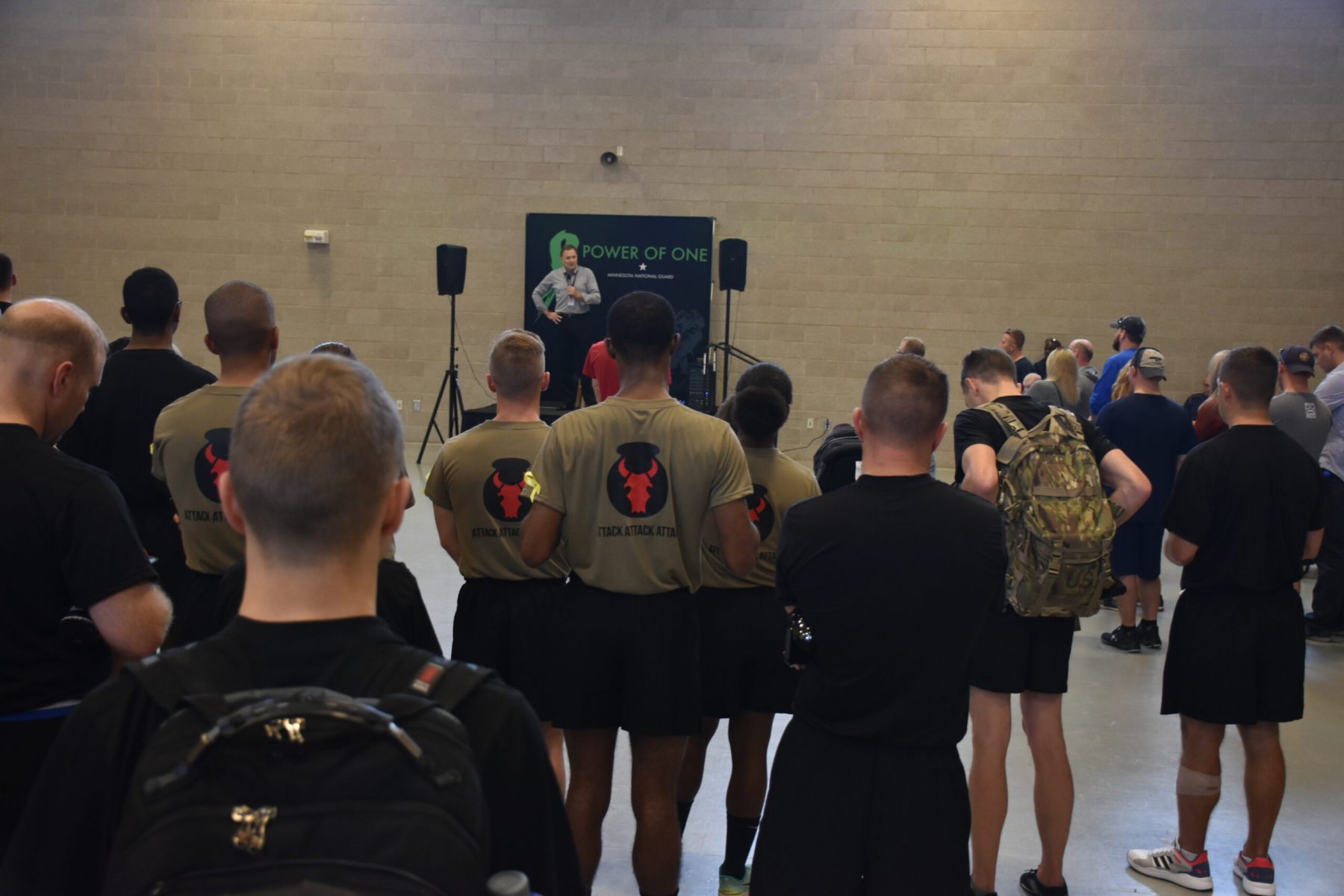 The Minnesota National Guard hosted a Power of One Wellness 5k, September 15, 2019, at the Arden Hills Army Training Site. The event included resources, activities and speaker and comedian Chris Shaw who spoke about resilience. (Minnesota National Guard photo by Master Sgt. Blair Heusdens)